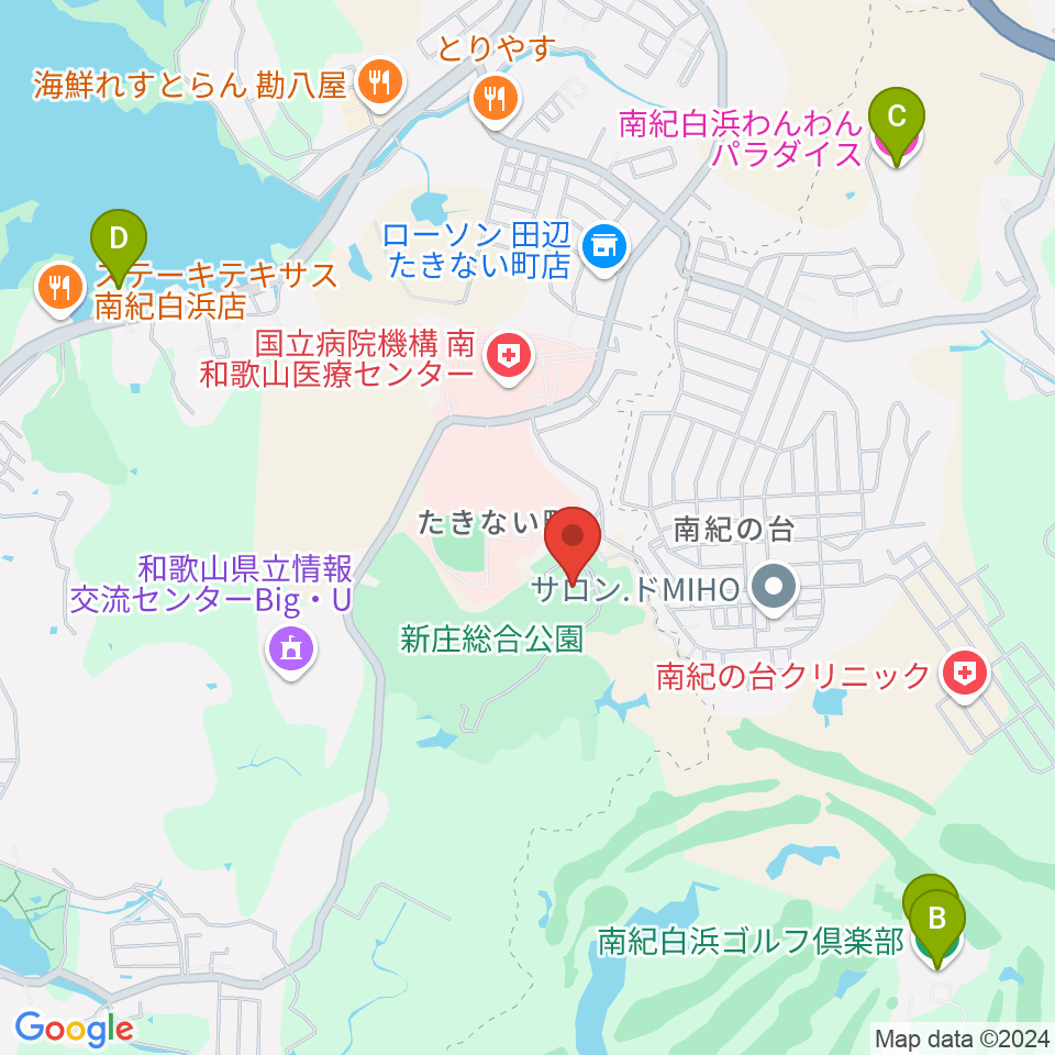 田辺市立美術館周辺のホテル一覧地図