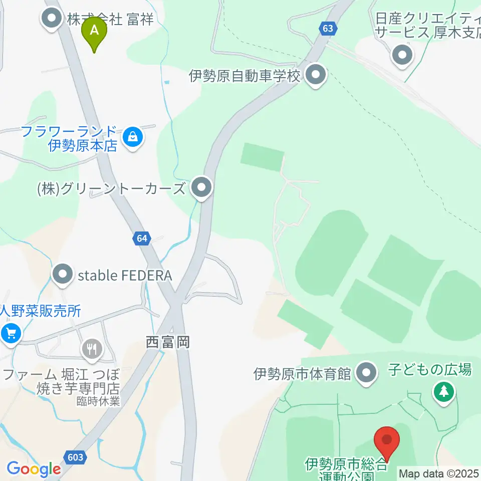 いせはらサンシャイン・スタジアム 伊勢原球場周辺のホテル一覧地図