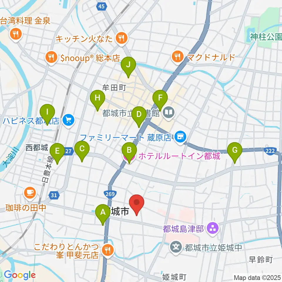 都城市立美術館周辺のホテル一覧地図