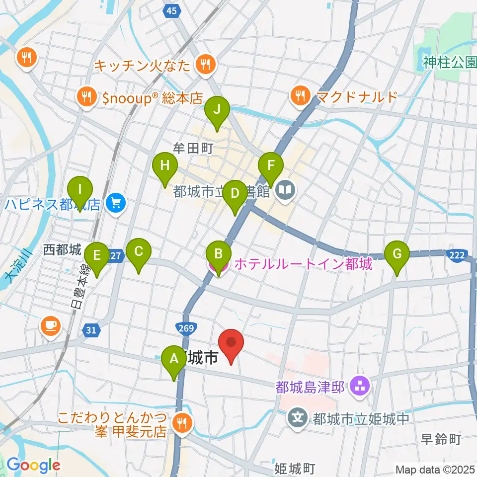 都城市立美術館周辺のホテル一覧地図