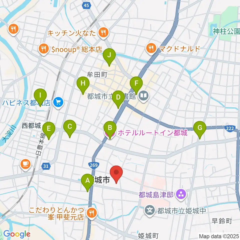 都城市立美術館周辺のホテル一覧地図