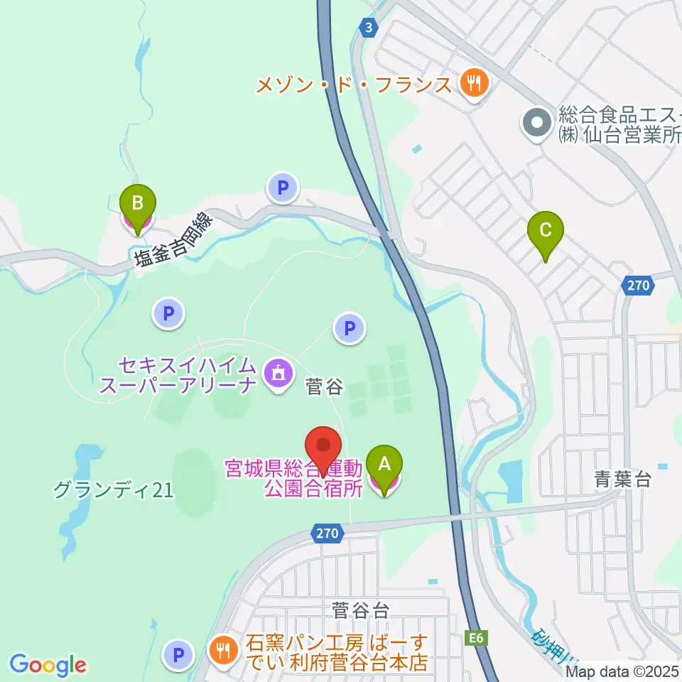 セントラルスポーツ宮城G21プール周辺のホテル一覧地図