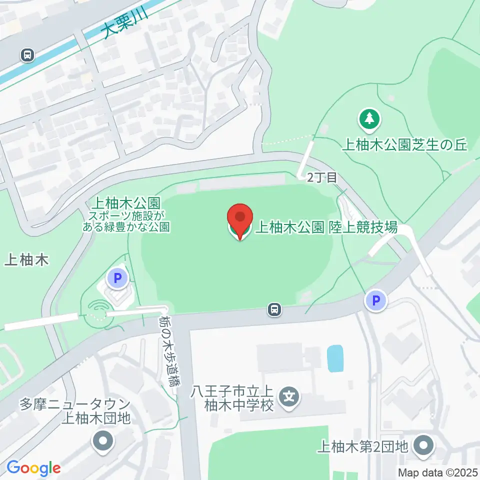上柚木公園陸上競技場周辺のホテル一覧地図