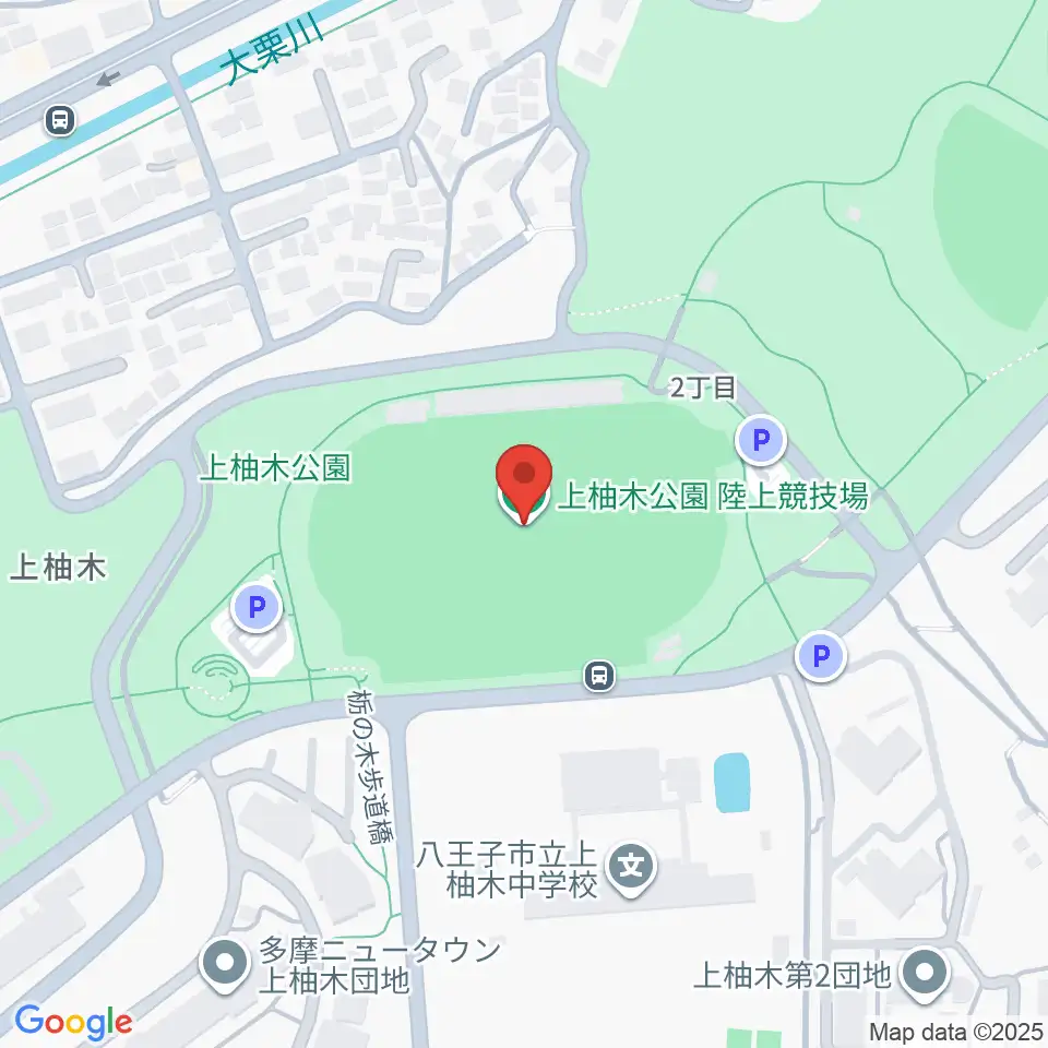 上柚木公園陸上競技場周辺のホテル一覧地図