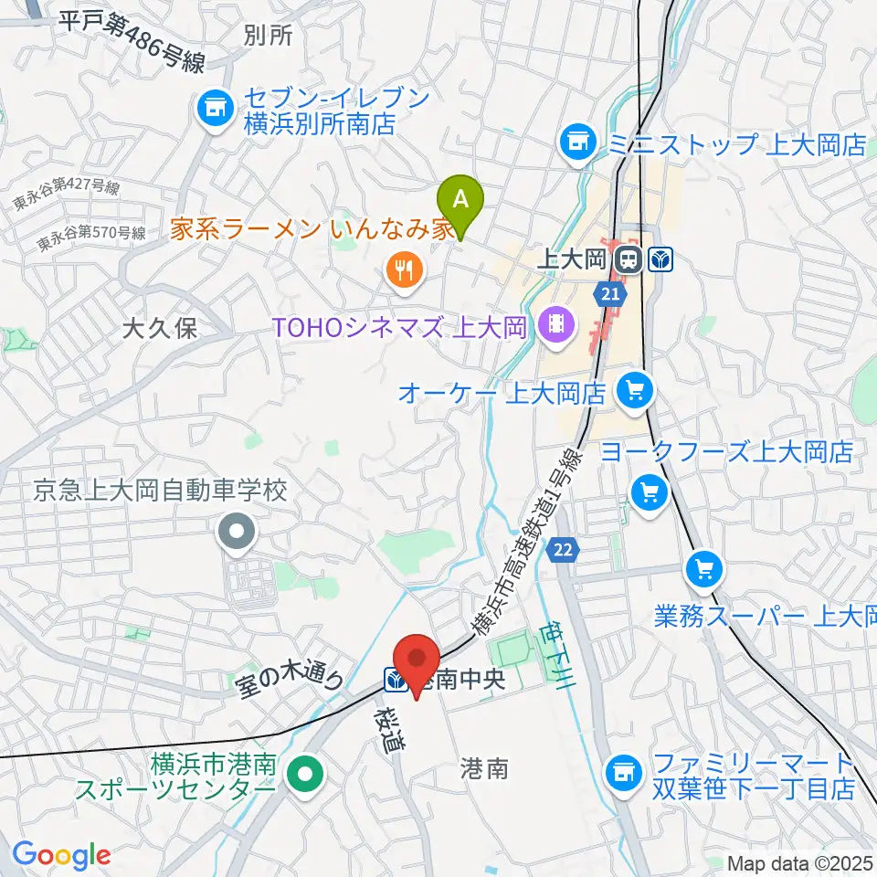 横浜市港南公会堂周辺のホテル一覧地図