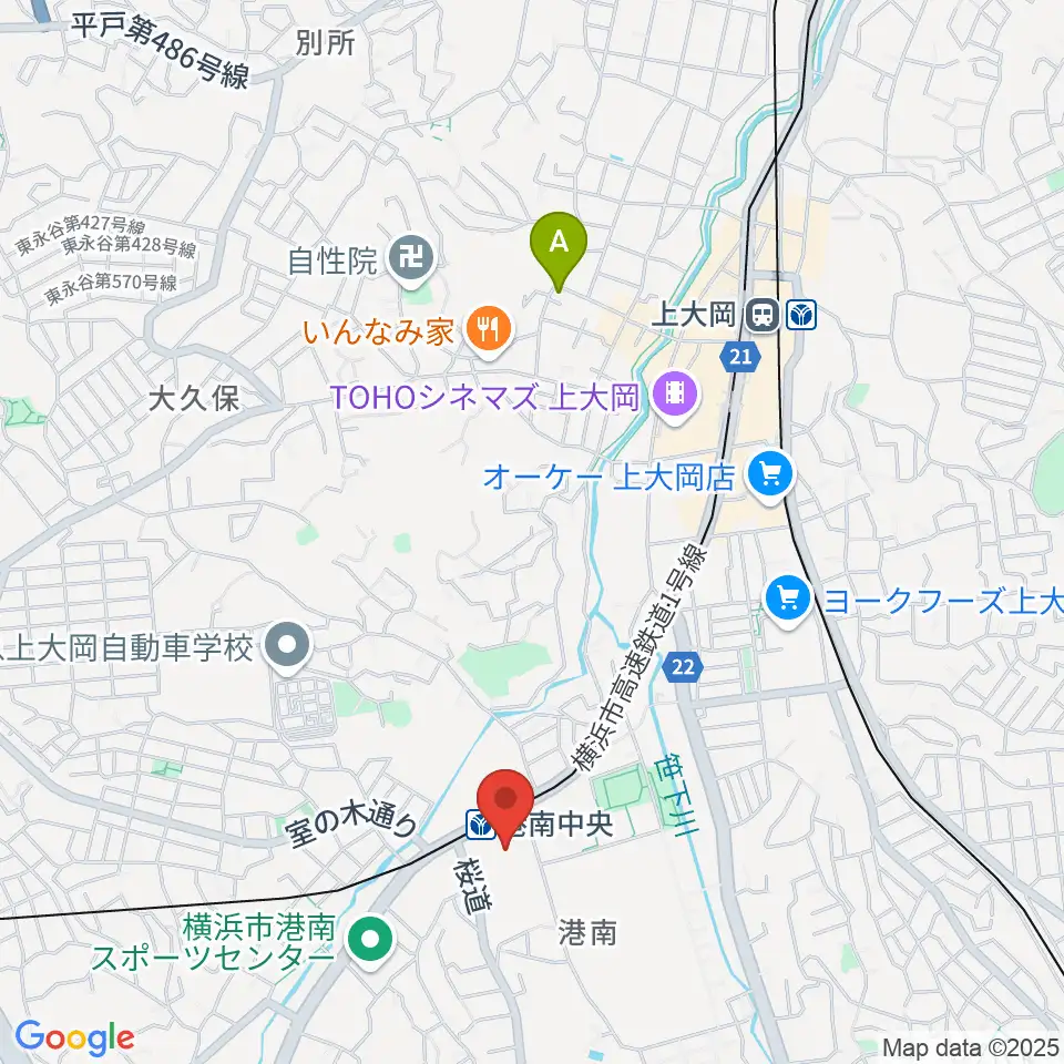 横浜市港南公会堂周辺のホテル一覧地図