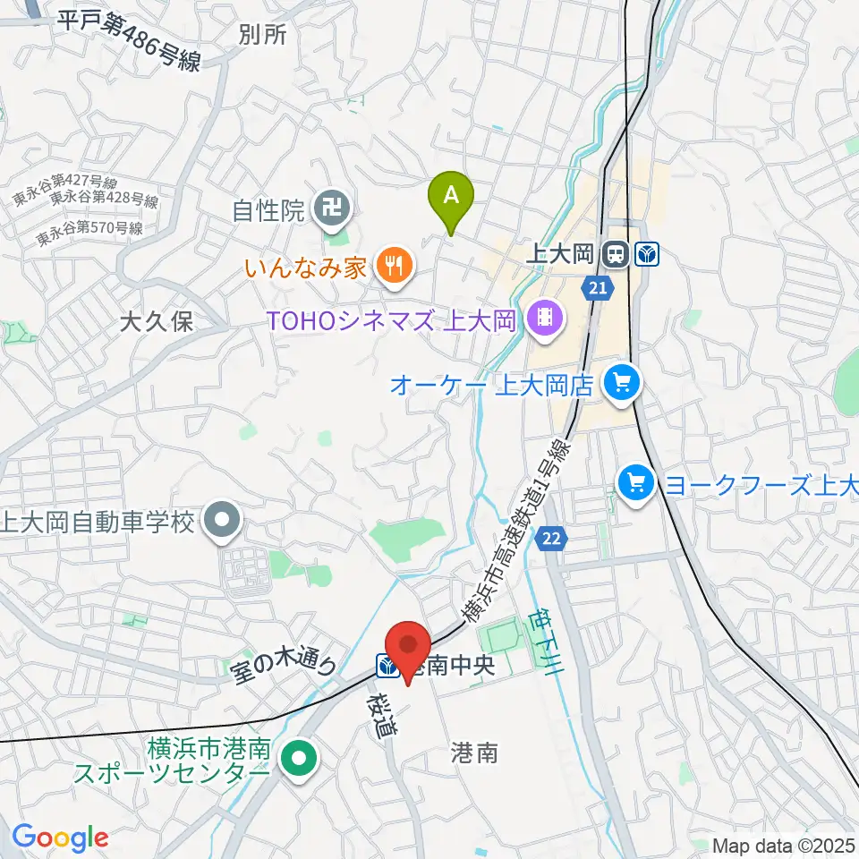 横浜市港南公会堂周辺のホテル一覧地図