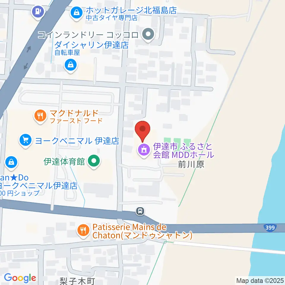 伊達市ふるさと会館MDDホール周辺のホテル一覧地図