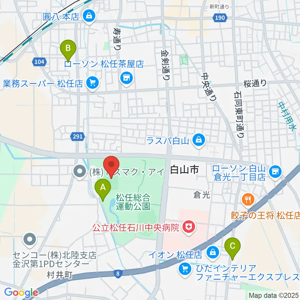 松任総合運動公園グラウンド周辺のホテル一覧地図
