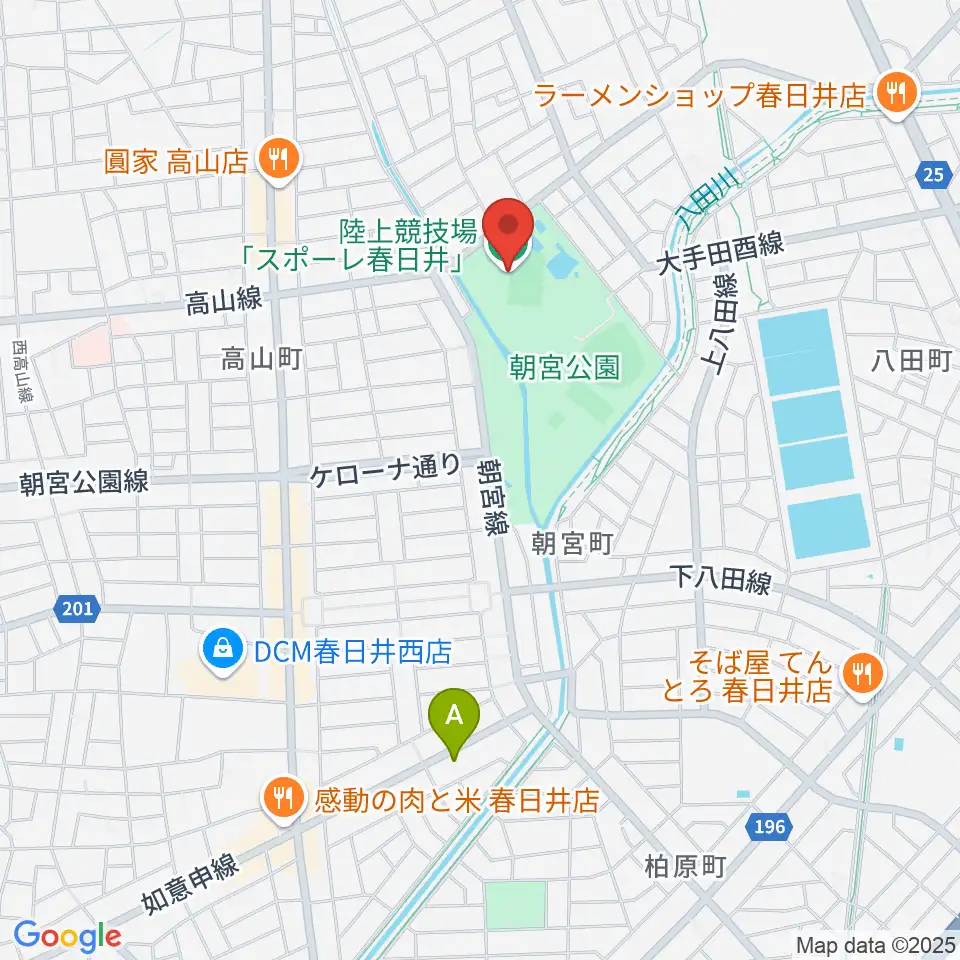 スポーレ春日井 朝宮公園陸上競技場周辺のホテル一覧地図