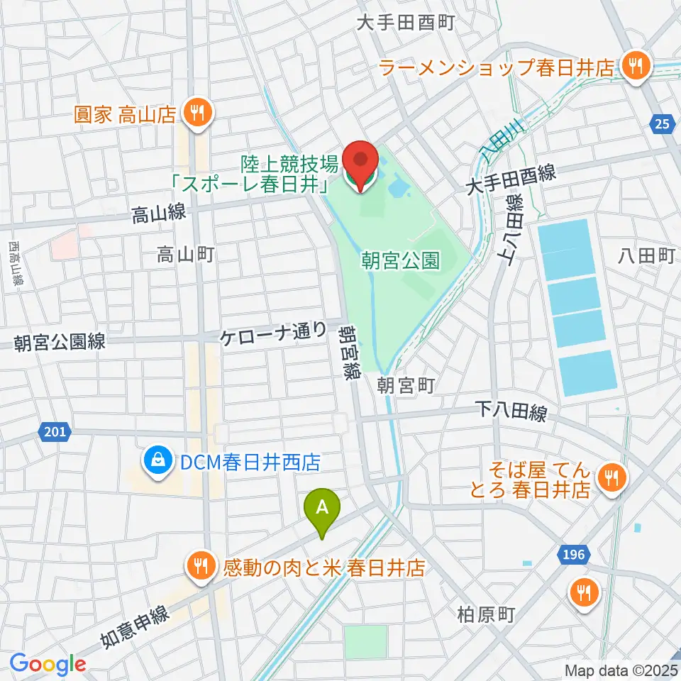 スポーレ春日井 朝宮公園陸上競技場周辺のホテル一覧地図