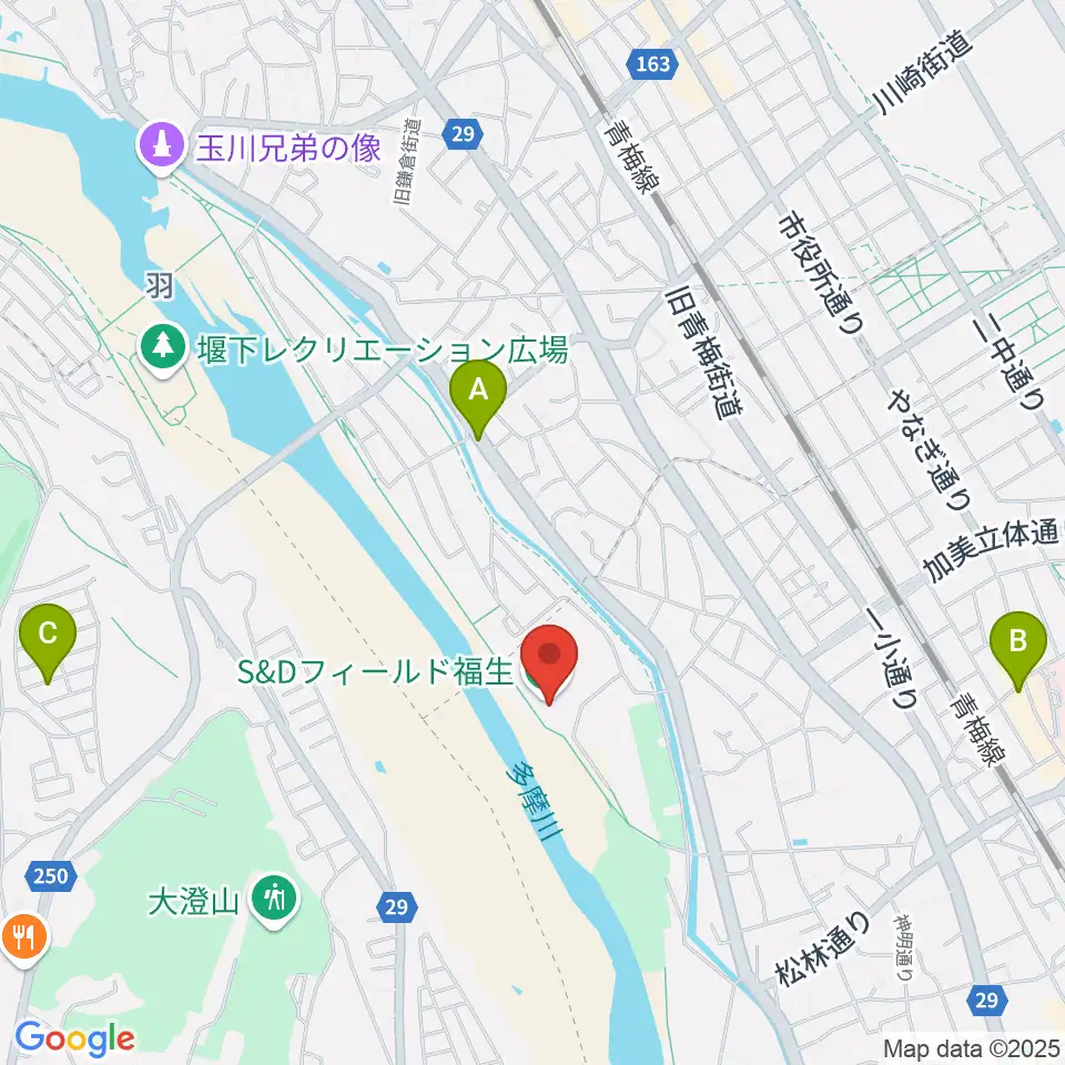 S&Dフィールド福生周辺のホテル一覧地図
