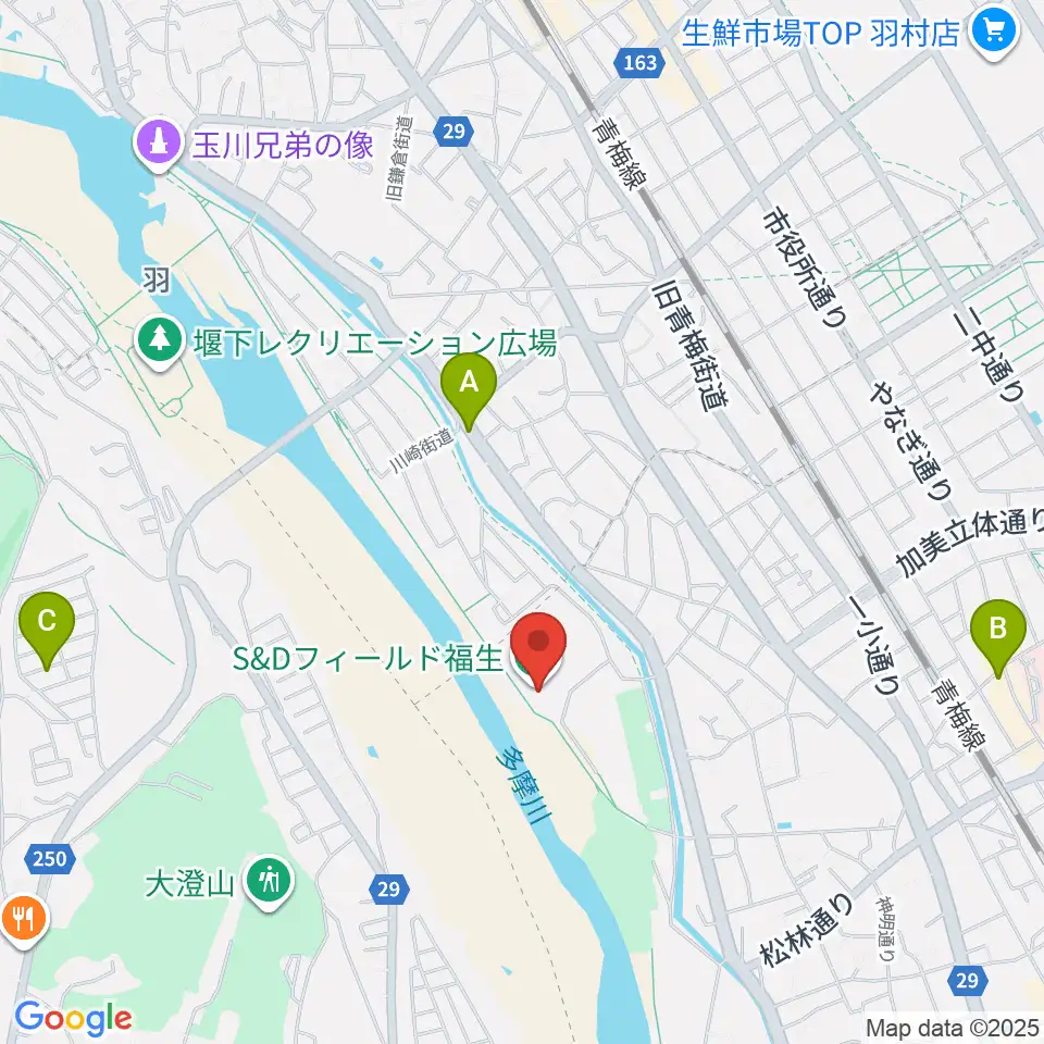 S&Dフィールド福生周辺のホテル一覧地図