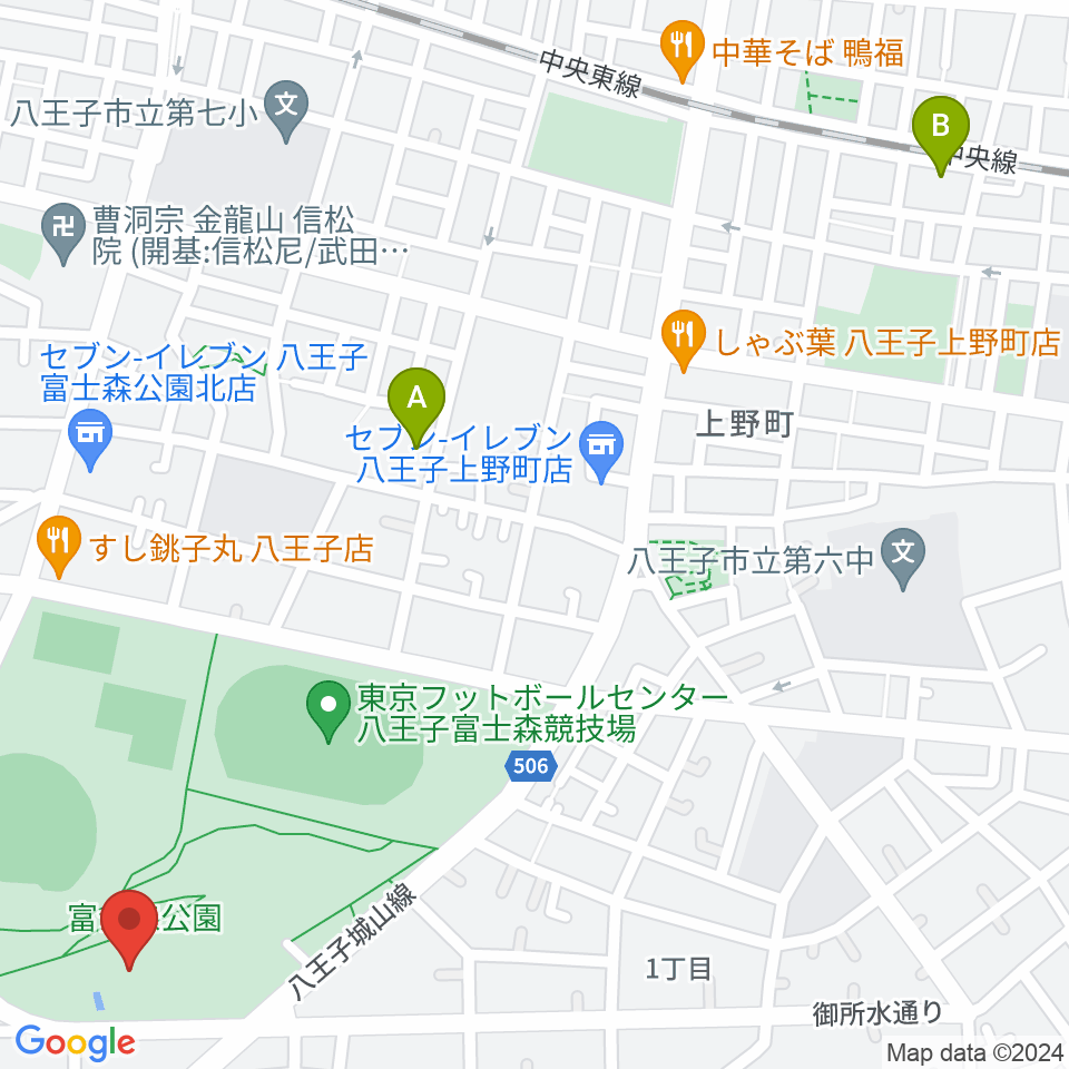 八王子市富士森体育館周辺のホテル一覧地図