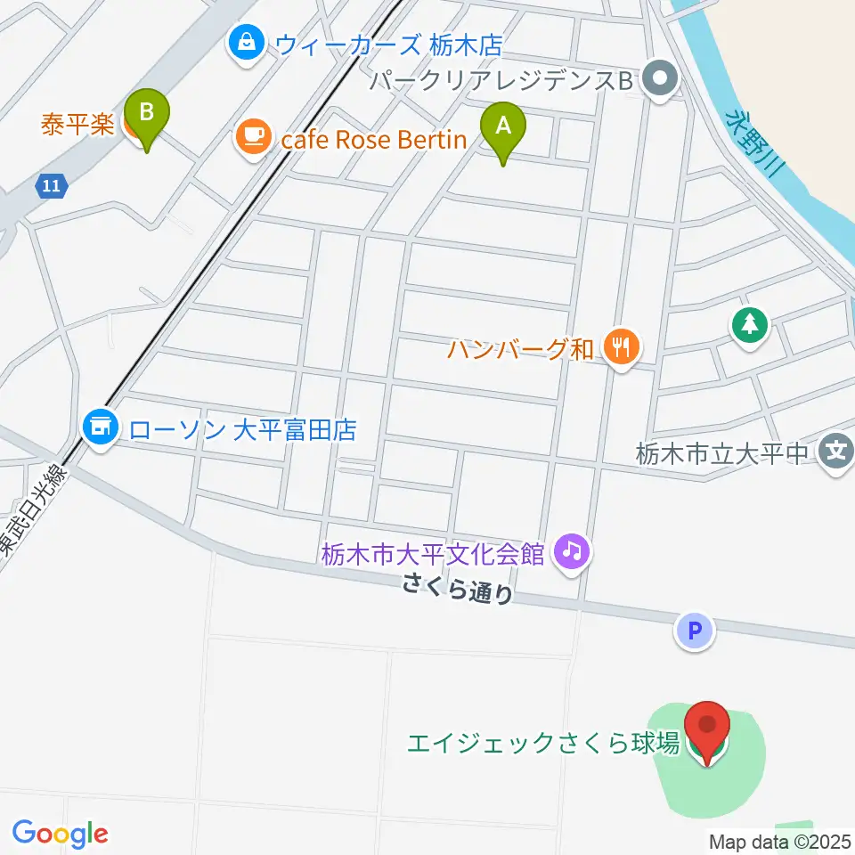 エイジェックさくら球場周辺のホテル一覧地図