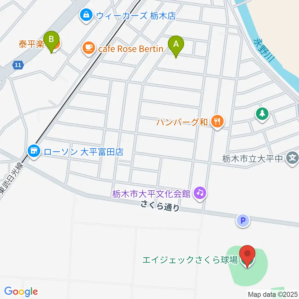 エイジェックさくら球場周辺のホテル一覧地図