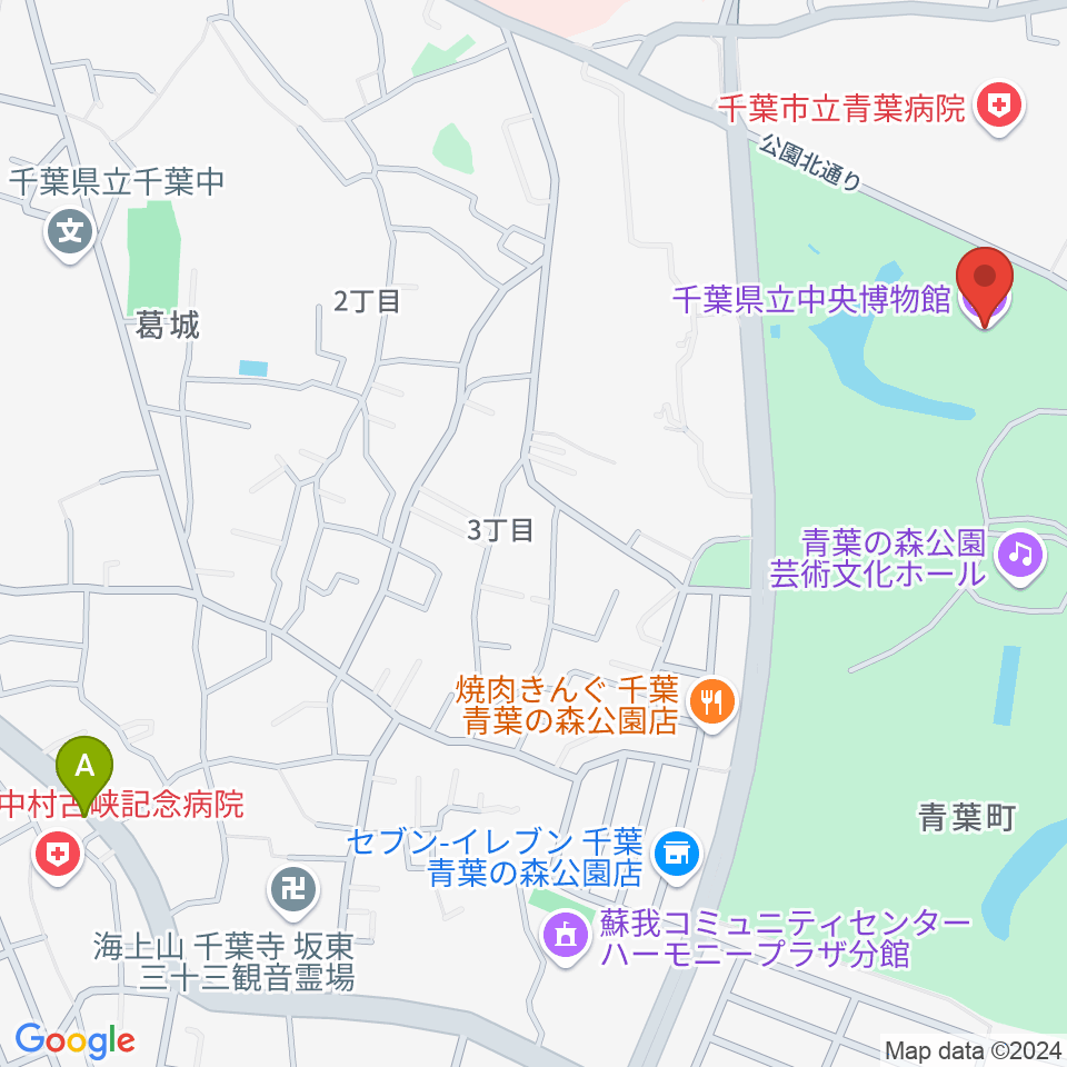 千葉県立中央博物館周辺のホテル一覧地図