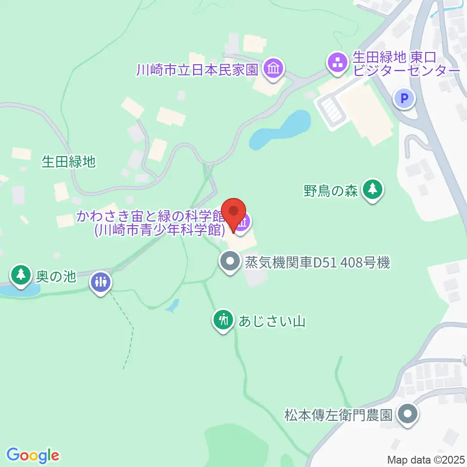 かわさき宙(そら)と緑の科学館周辺のホテル一覧地図