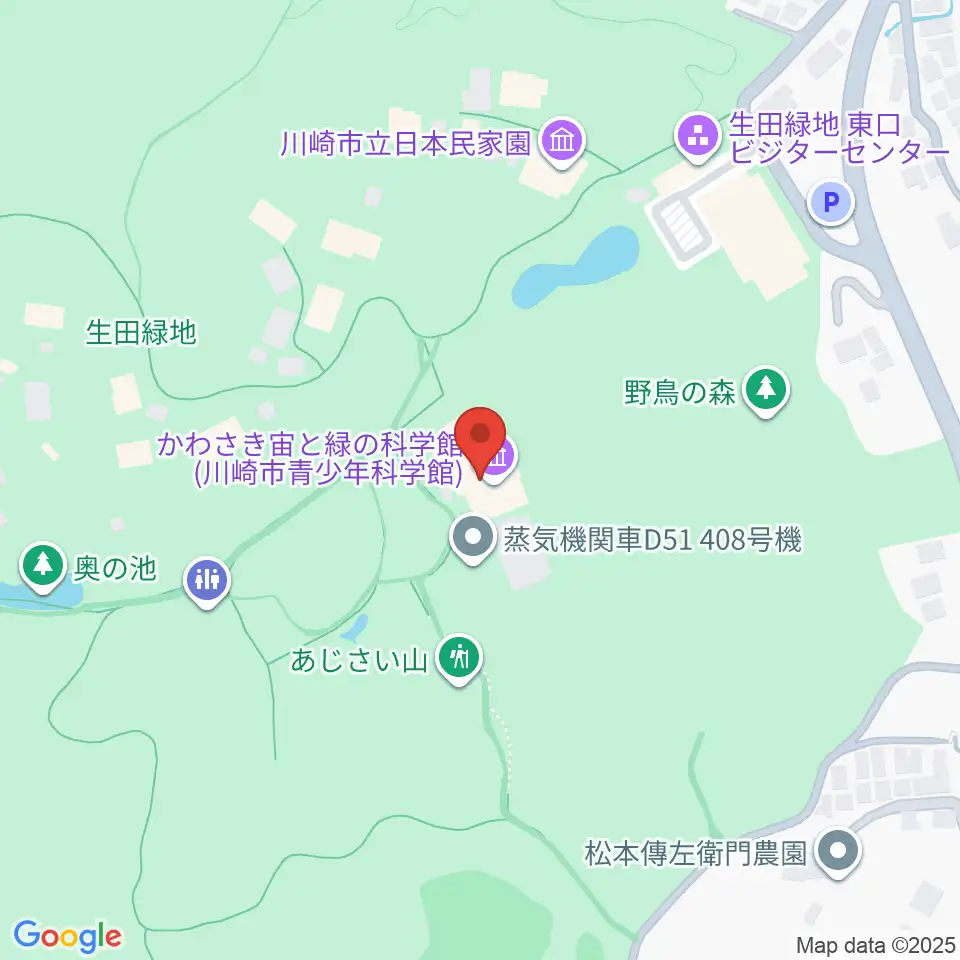 かわさき宙(そら)と緑の科学館周辺のホテル一覧地図