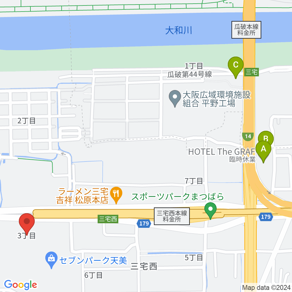 TOHOシネマズ セブンパーク天美周辺のホテル一覧地図