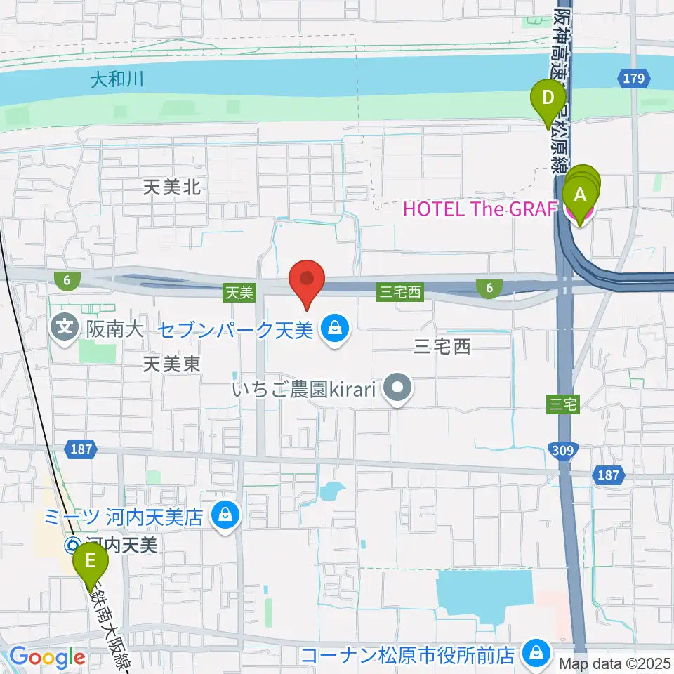 TOHOシネマズ セブンパーク天美周辺のホテル一覧地図