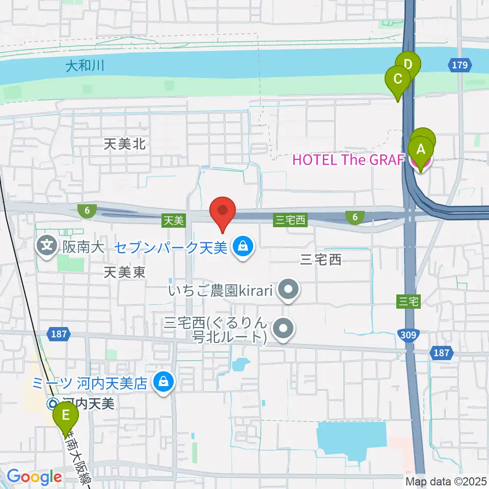 TOHOシネマズ セブンパーク天美周辺のホテル一覧地図