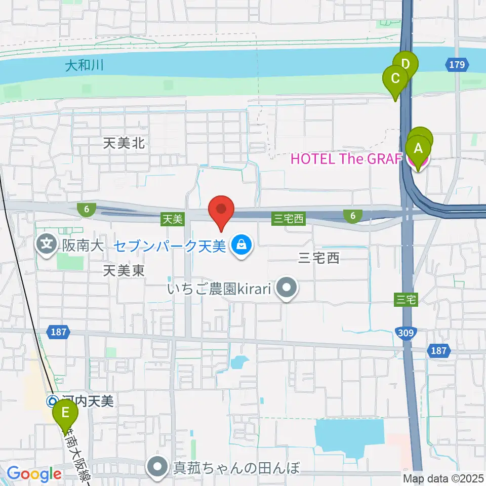 TOHOシネマズ セブンパーク天美周辺のホテル一覧地図