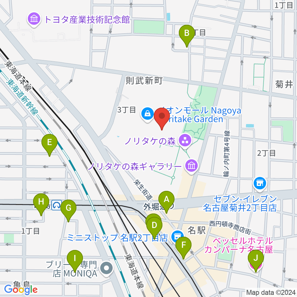 プラネタリウム満天NAGOYA周辺のホテル一覧地図