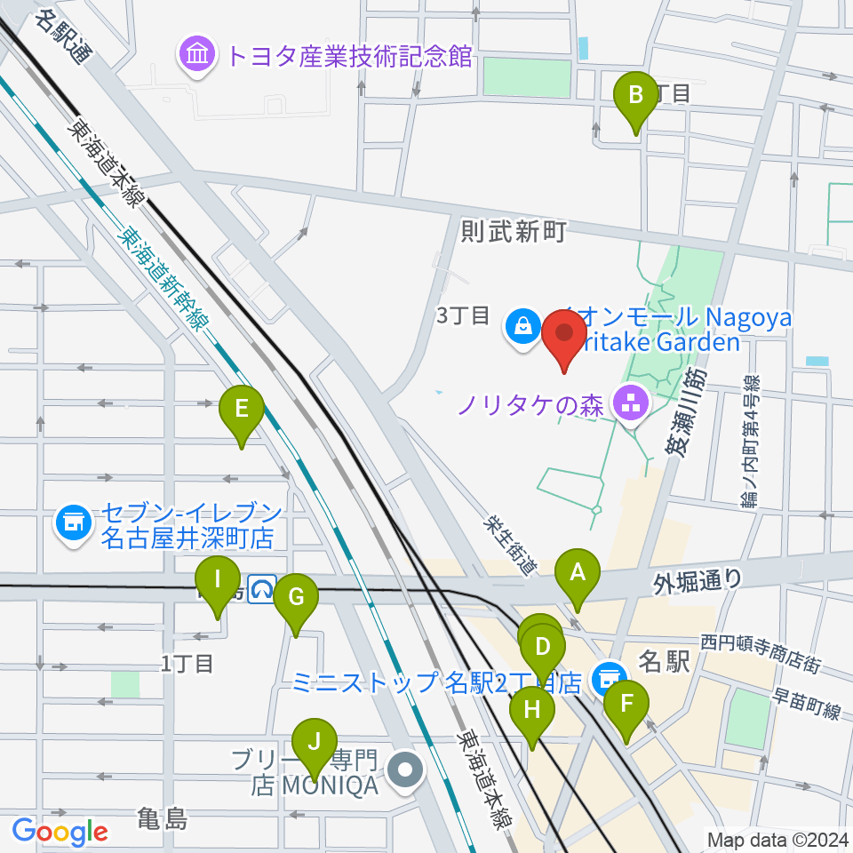 プラネタリウム満天NAGOYA周辺のホテル一覧地図