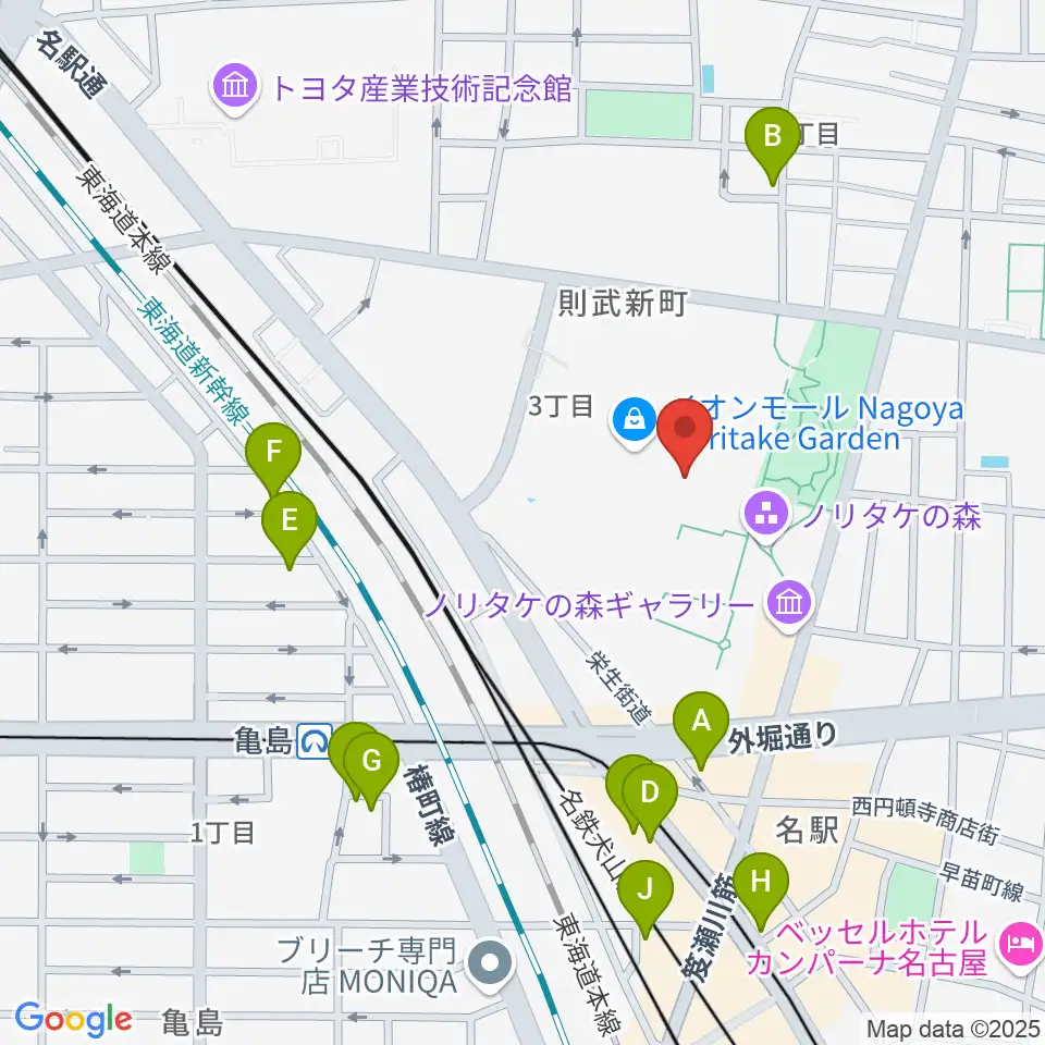 プラネタリウム満天NAGOYA周辺のホテル一覧地図