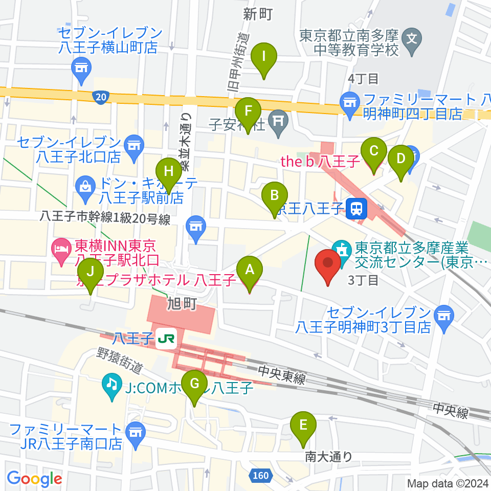 東京たま未来メッセ周辺のホテル一覧地図