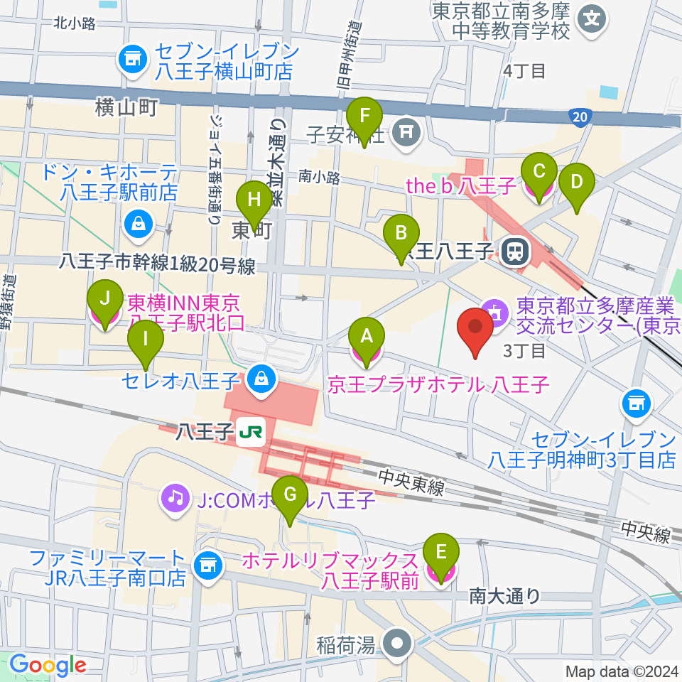 東京たま未来メッセ周辺のホテル一覧地図