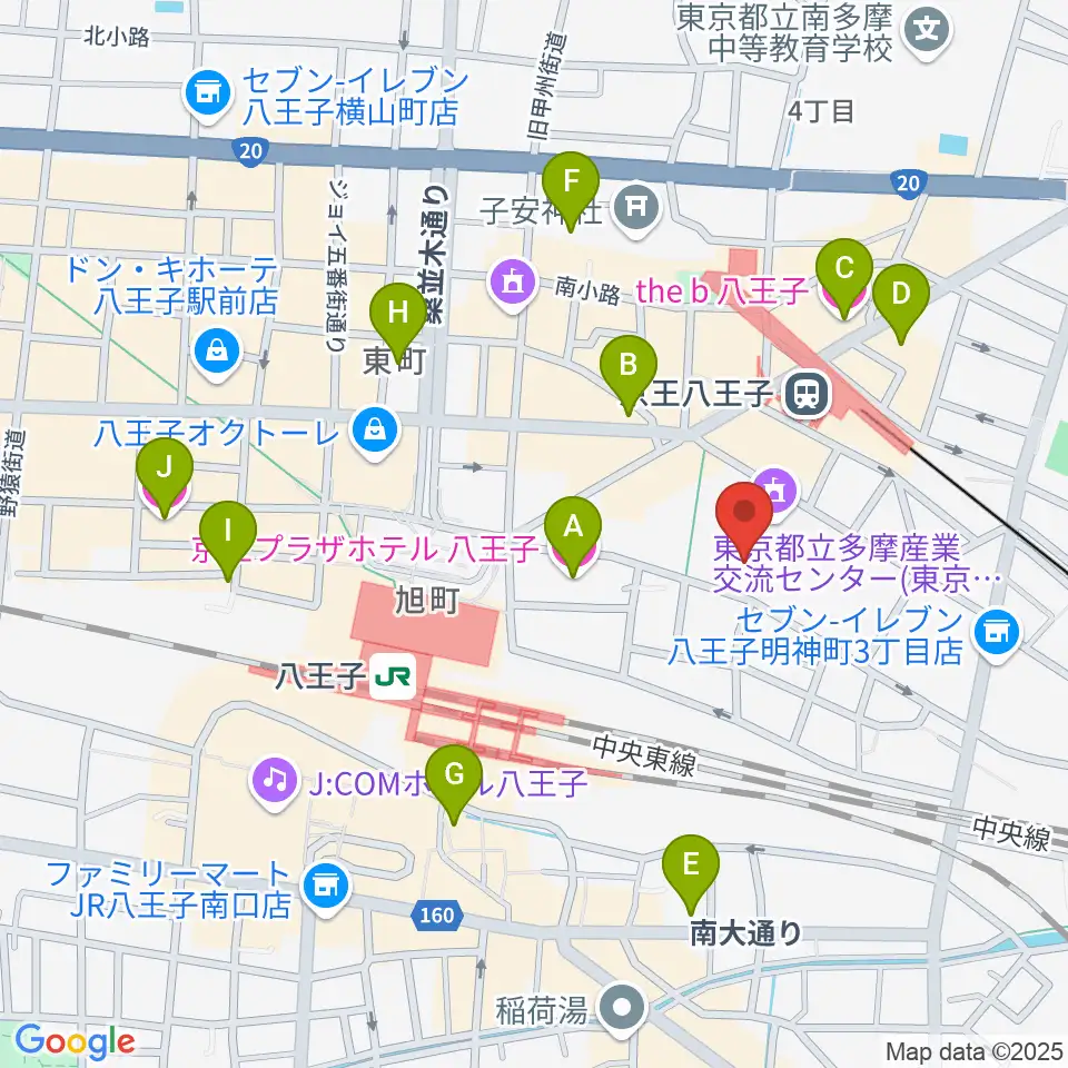 東京たま未来メッセ周辺のホテル一覧地図