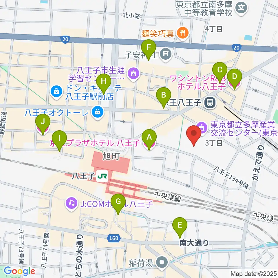 東京たま未来メッセ周辺のホテル一覧地図