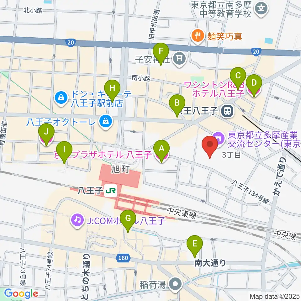東京たま未来メッセ周辺のホテル一覧地図
