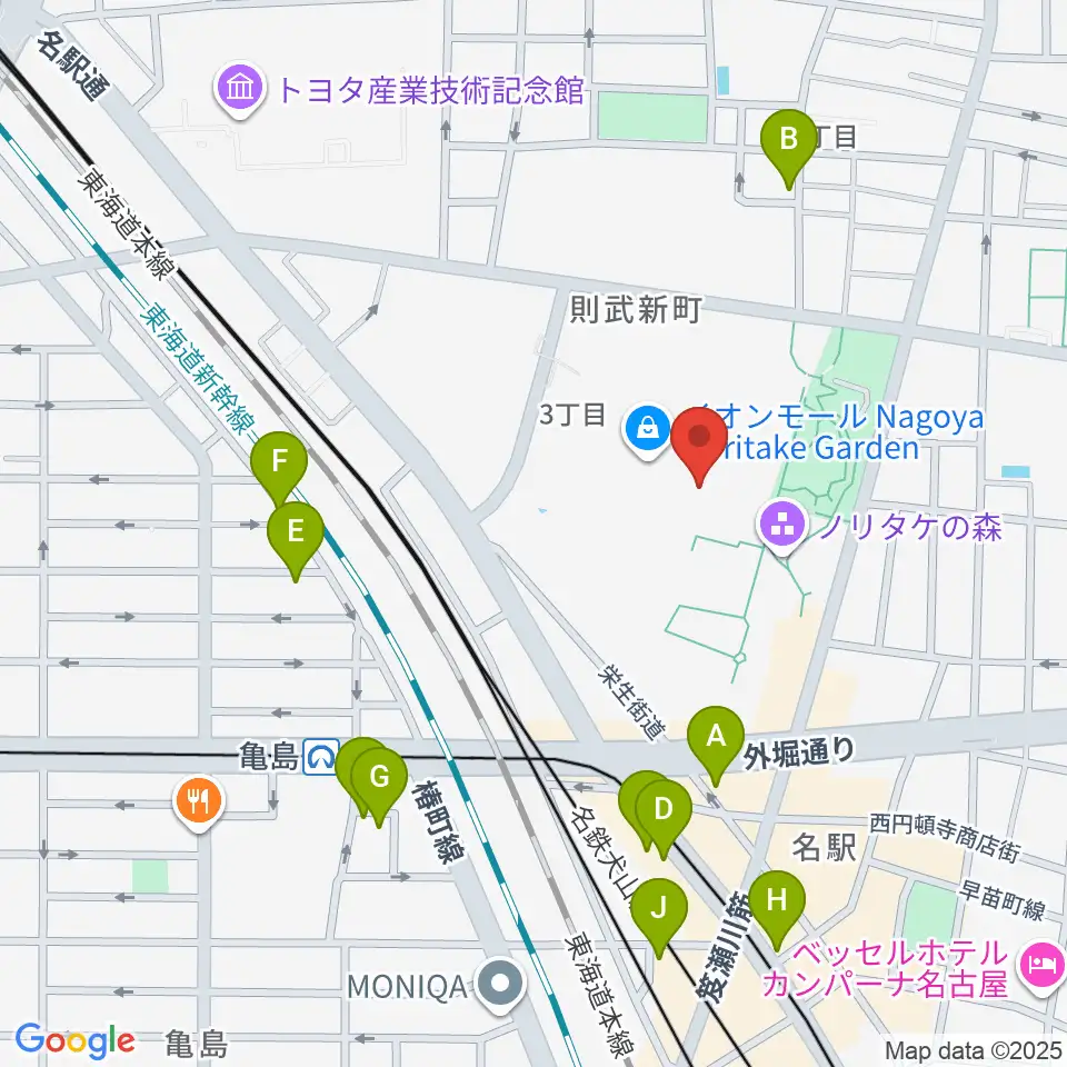島村楽器 名古屋則武新町店周辺のホテル一覧地図