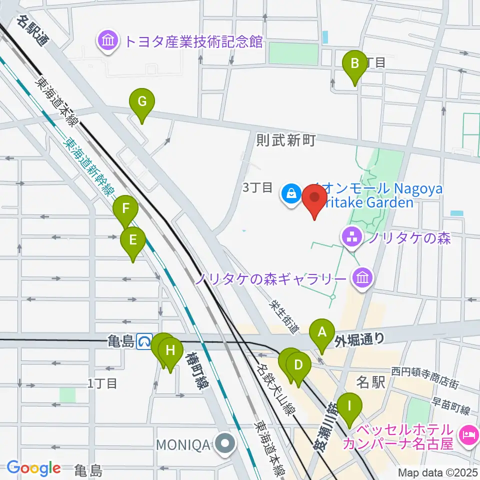 島村楽器 名古屋則武新町店周辺のホテル一覧地図