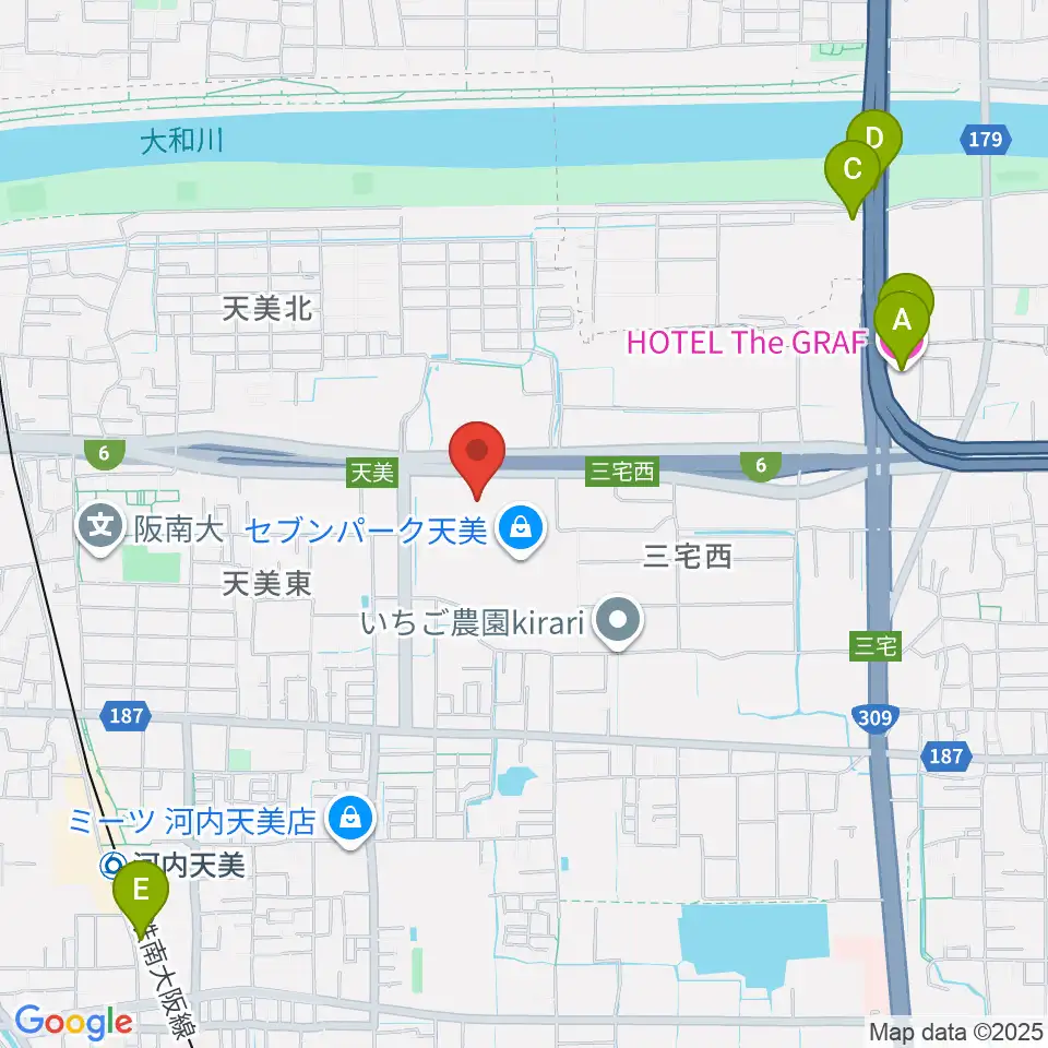 島村楽器 セブンパーク天美店周辺のホテル一覧地図
