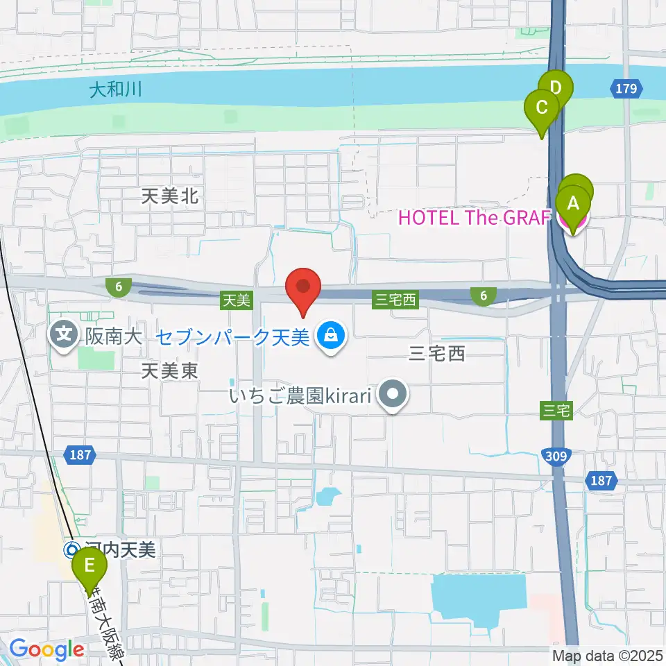 島村楽器 セブンパーク天美店周辺のホテル一覧地図