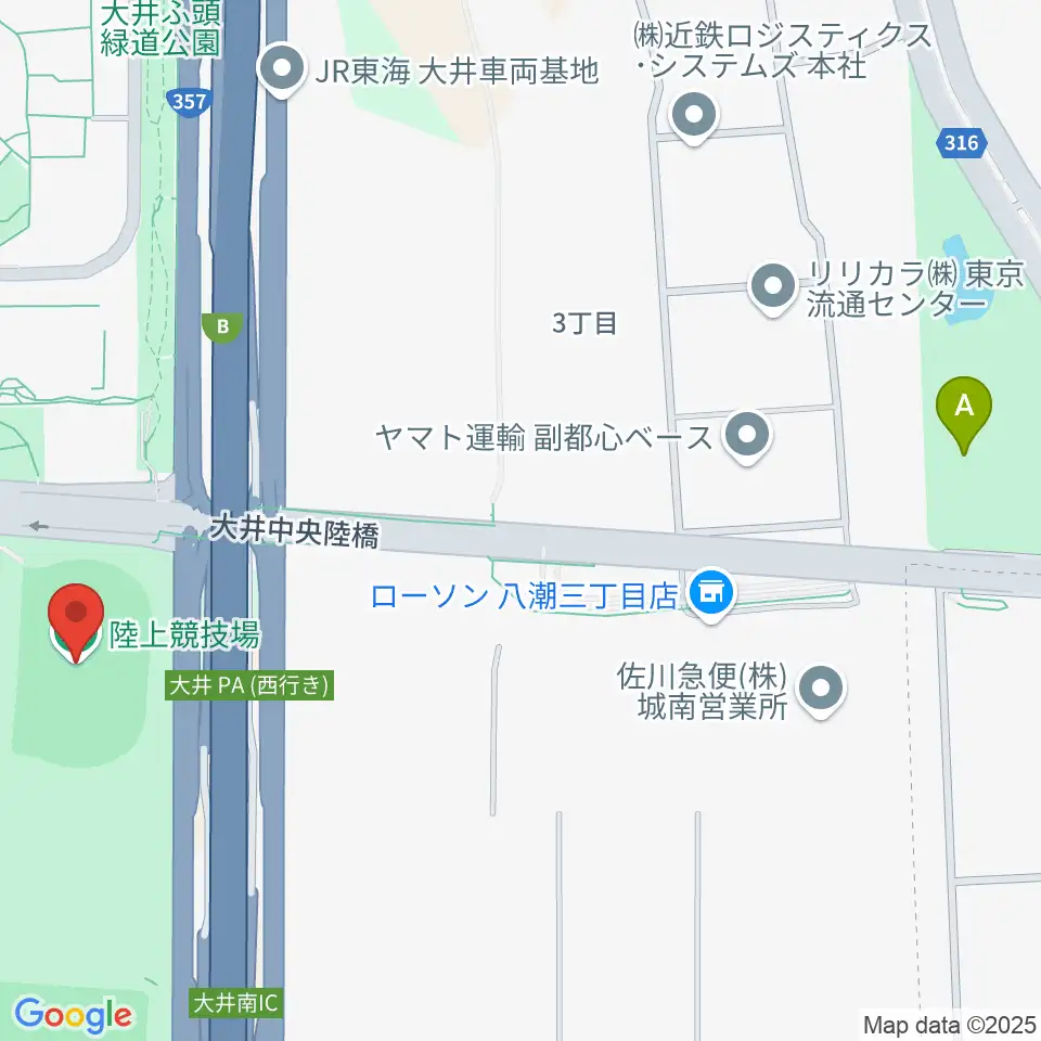 大井ふ頭中央海浜公園陸上競技場周辺のホテル一覧地図