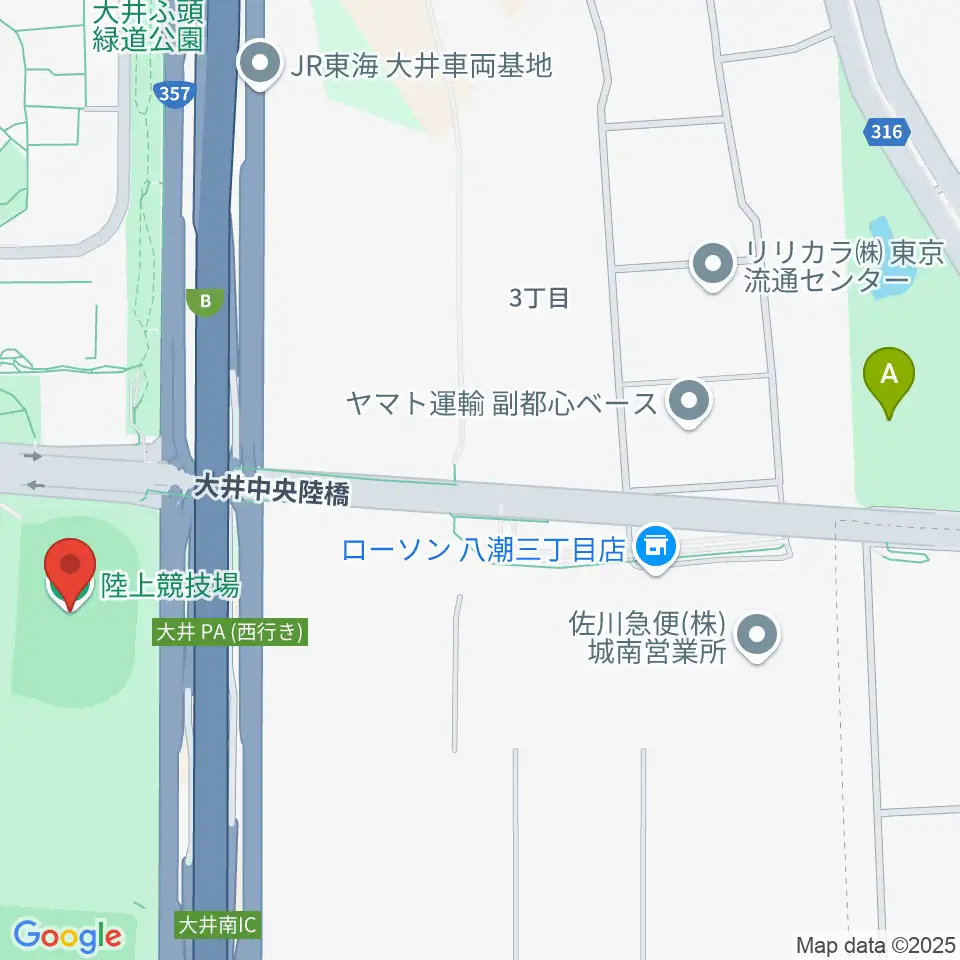 大井ふ頭中央海浜公園陸上競技場周辺のホテル一覧地図