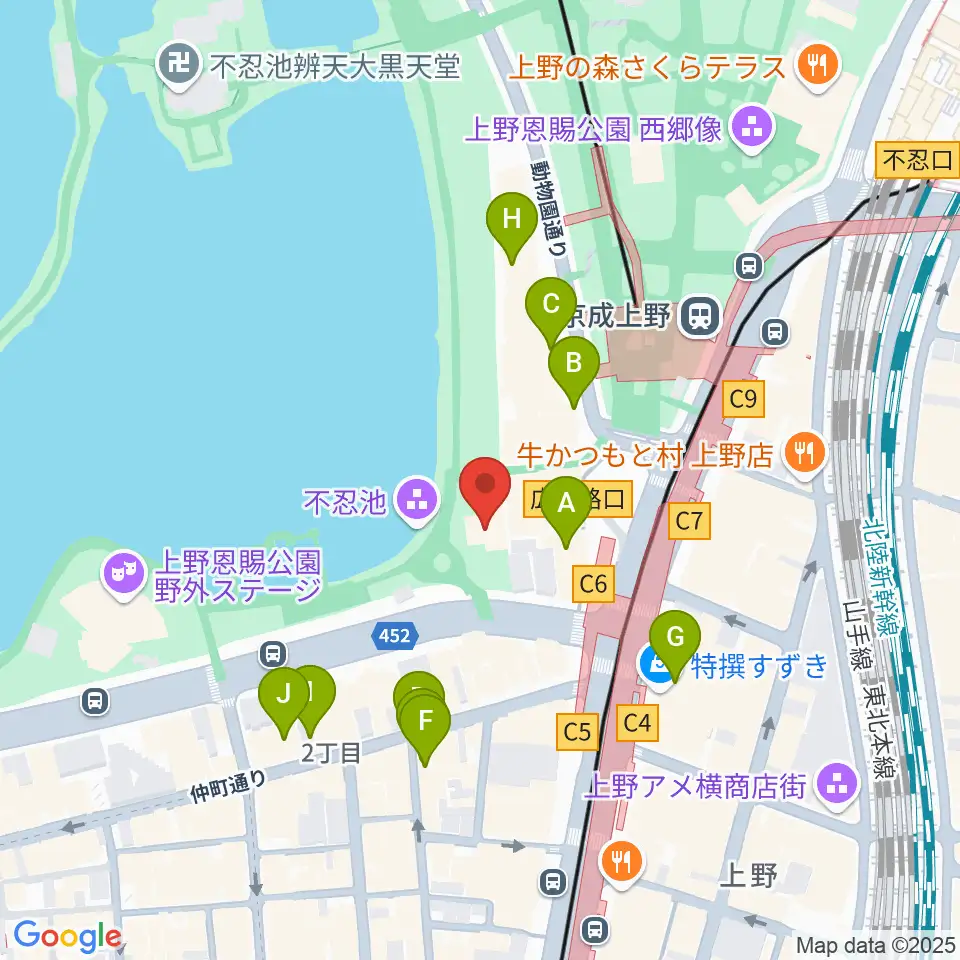 したまちミュージアム周辺のホテル一覧地図