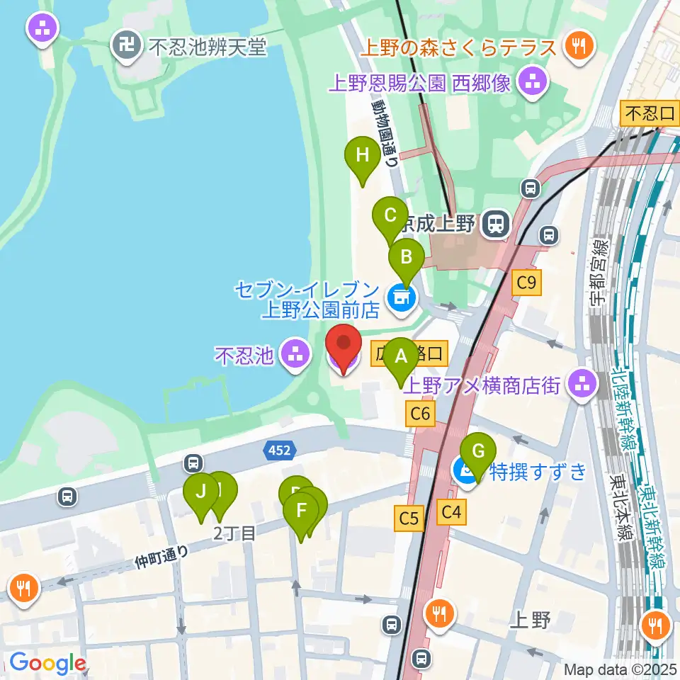 したまちミュージアム周辺のホテル一覧地図