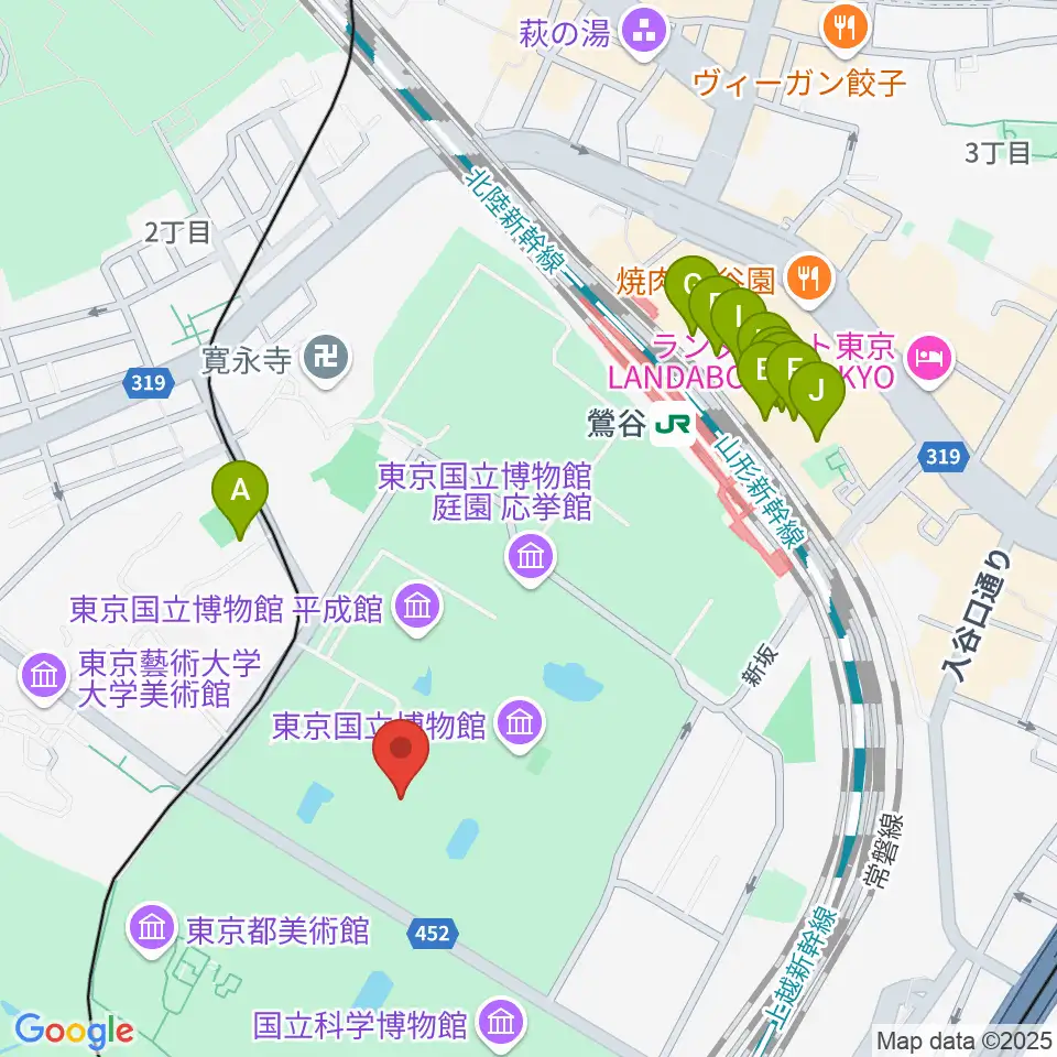 東京国立博物館・表慶館周辺のホテル一覧地図