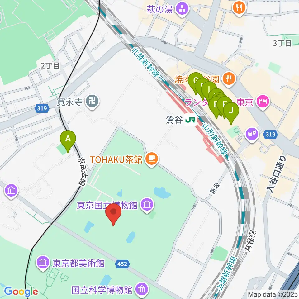 東京国立博物館・表慶館周辺のホテル一覧地図