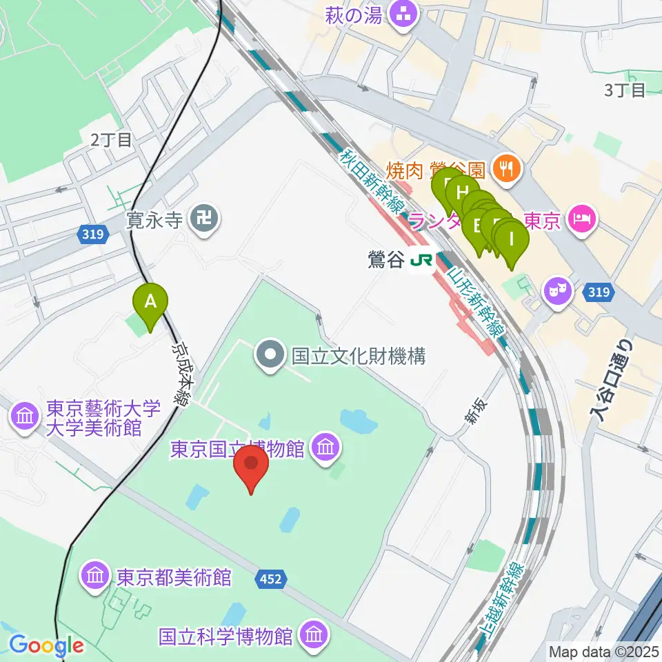 東京国立博物館・表慶館周辺のホテル一覧地図