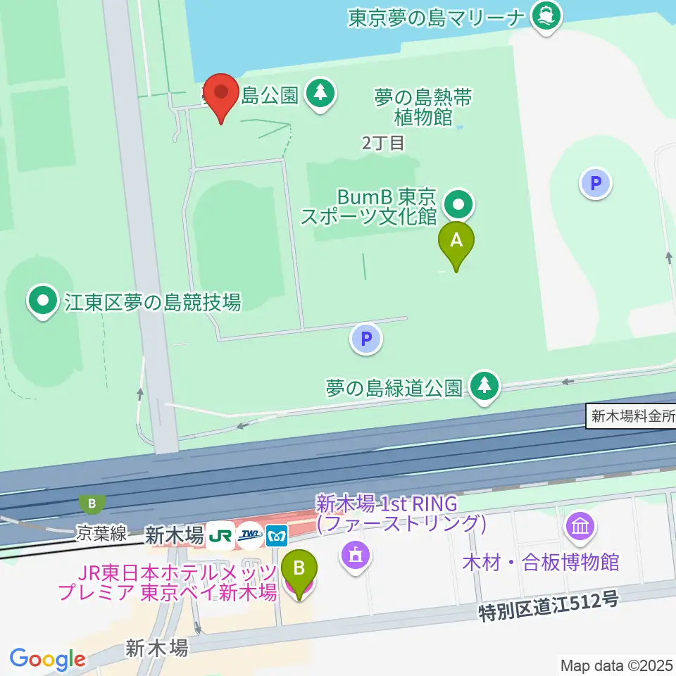 都立第五福竜丸展示館周辺のホテル一覧地図