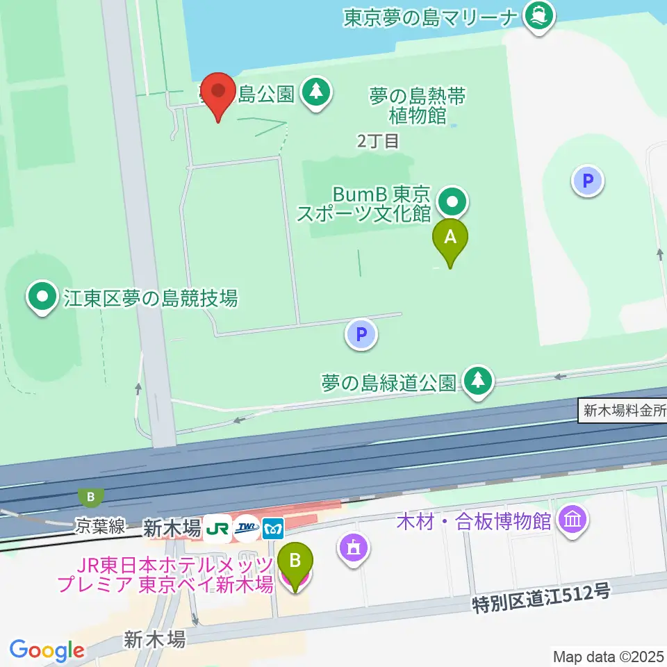 都立第五福竜丸展示館周辺のホテル一覧地図