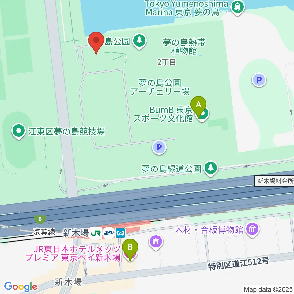 都立第五福竜丸展示館周辺のホテル一覧地図