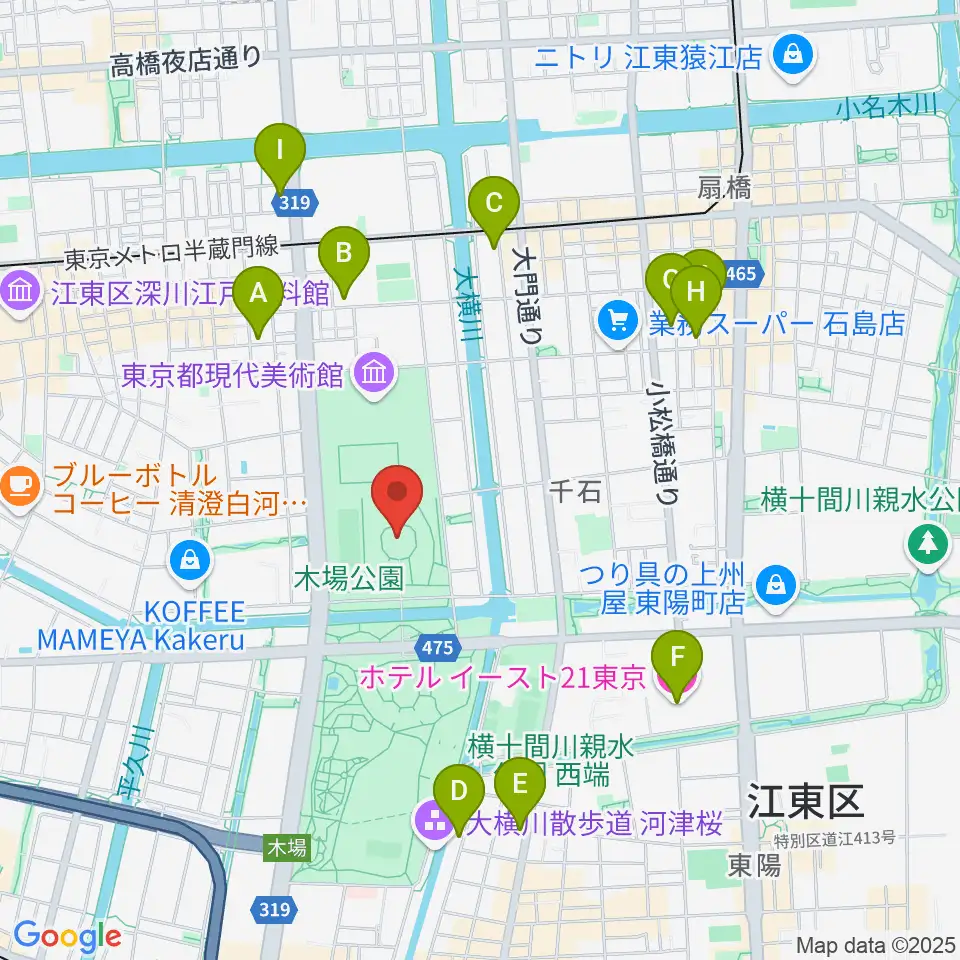 木場公園イベント広場 野外ステージ周辺のホテル一覧地図